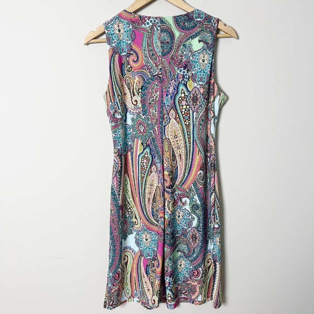 2/$30 Tommy Hilfiger Multicolor Paisley Sleeveless Shift Dress 6 - Picture 5 of 6